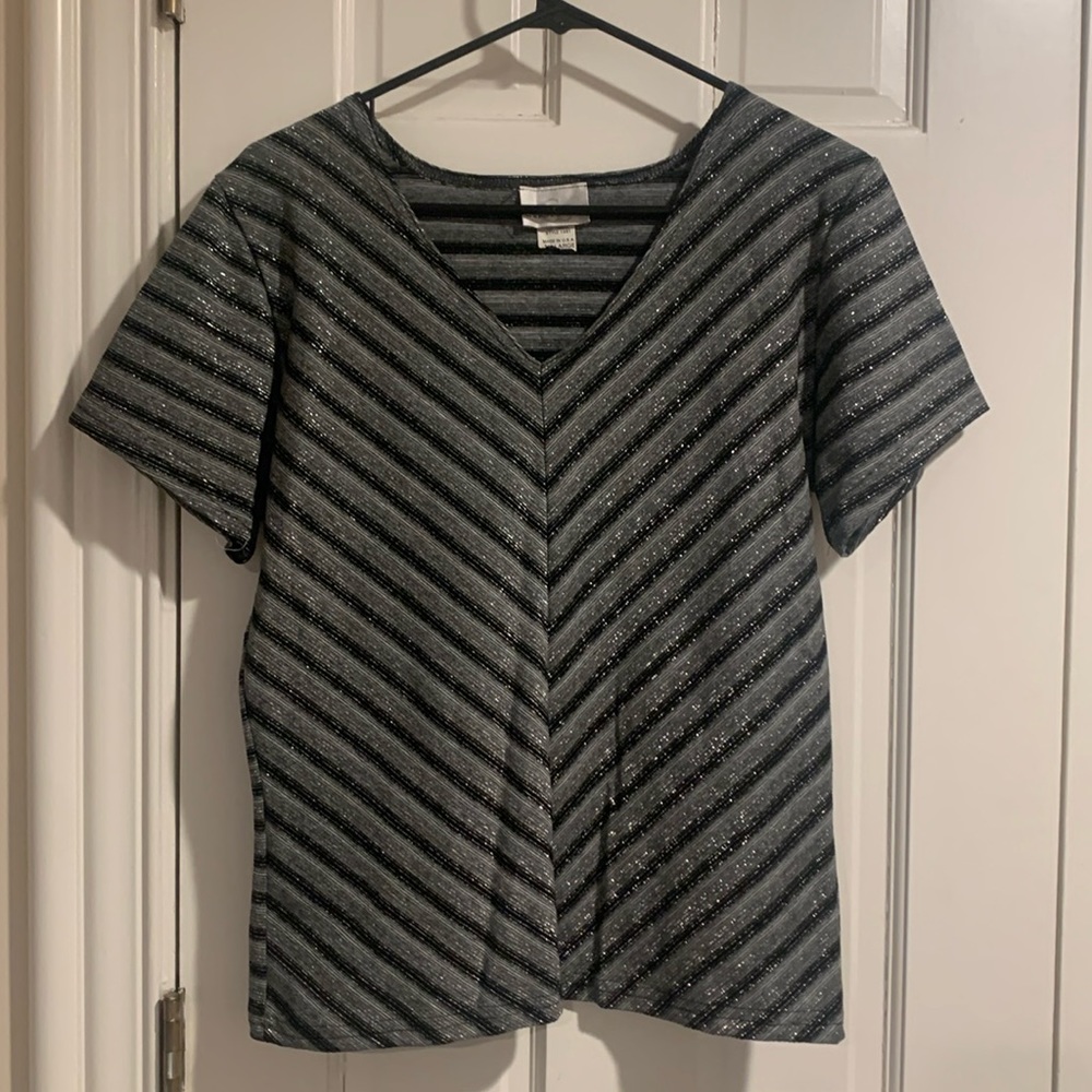 Shimmery Black and Silver Top